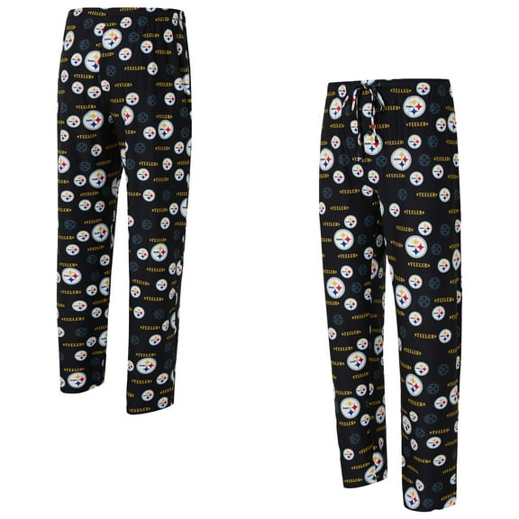 Men's Concepts Sport Black Pittsburgh Steelers Mosaic All Over Print Pants