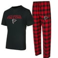 thumbnail image 1 of Men's Concepts Sport Black/Red Atlanta Falcons Avondale T-Shirt & Flannel Pants Set, 1 of 2