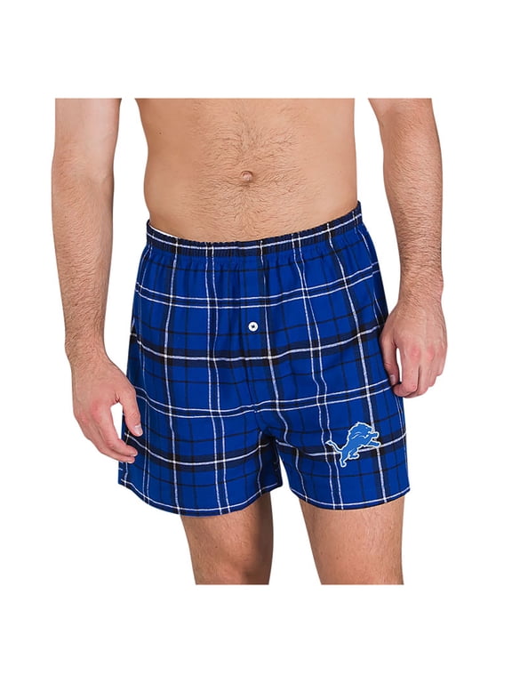 Men's Concepts Sport Blue/Black Detroit Lions Ultimate Flannel Boxers
