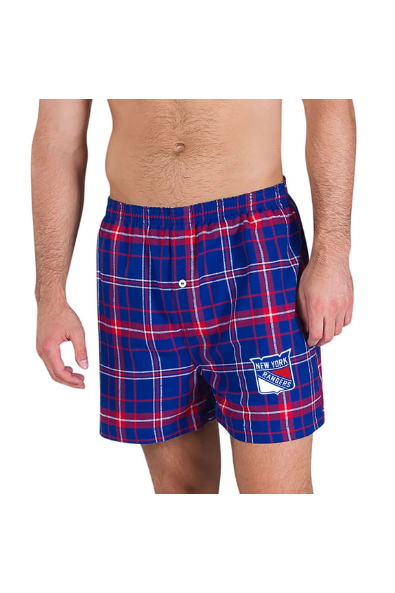 Men's Concepts Sport Blue New York Rangers Ultimate Flannel Boxers