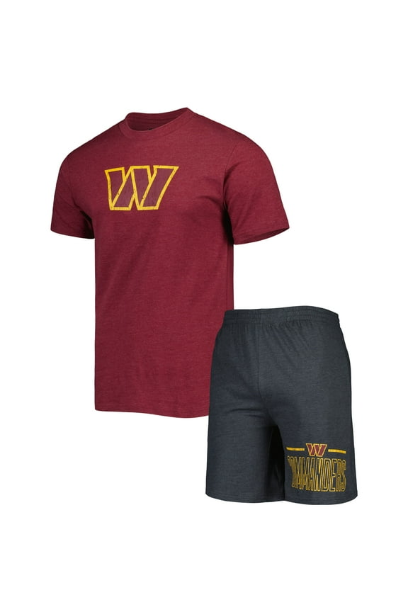 Men's Concepts Sport Burgundy/Charcoal Washington Commanders Meter Top & Shorts Sleep Set