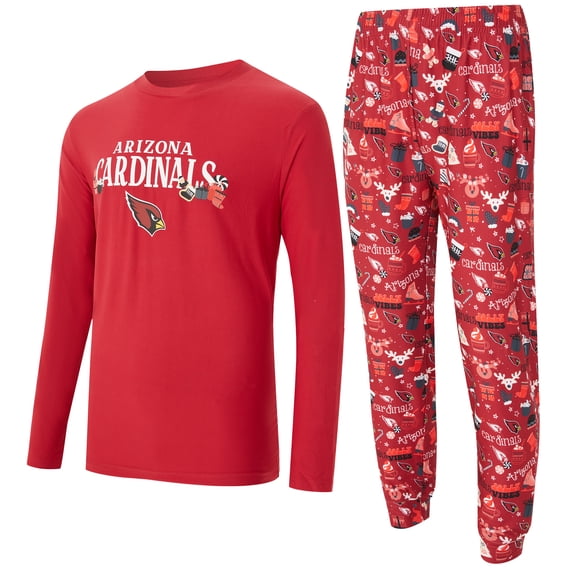 Men's Concepts Sport Cardinal Arizona Cardinals Chestnut Long Sleeve Top & Pants Set