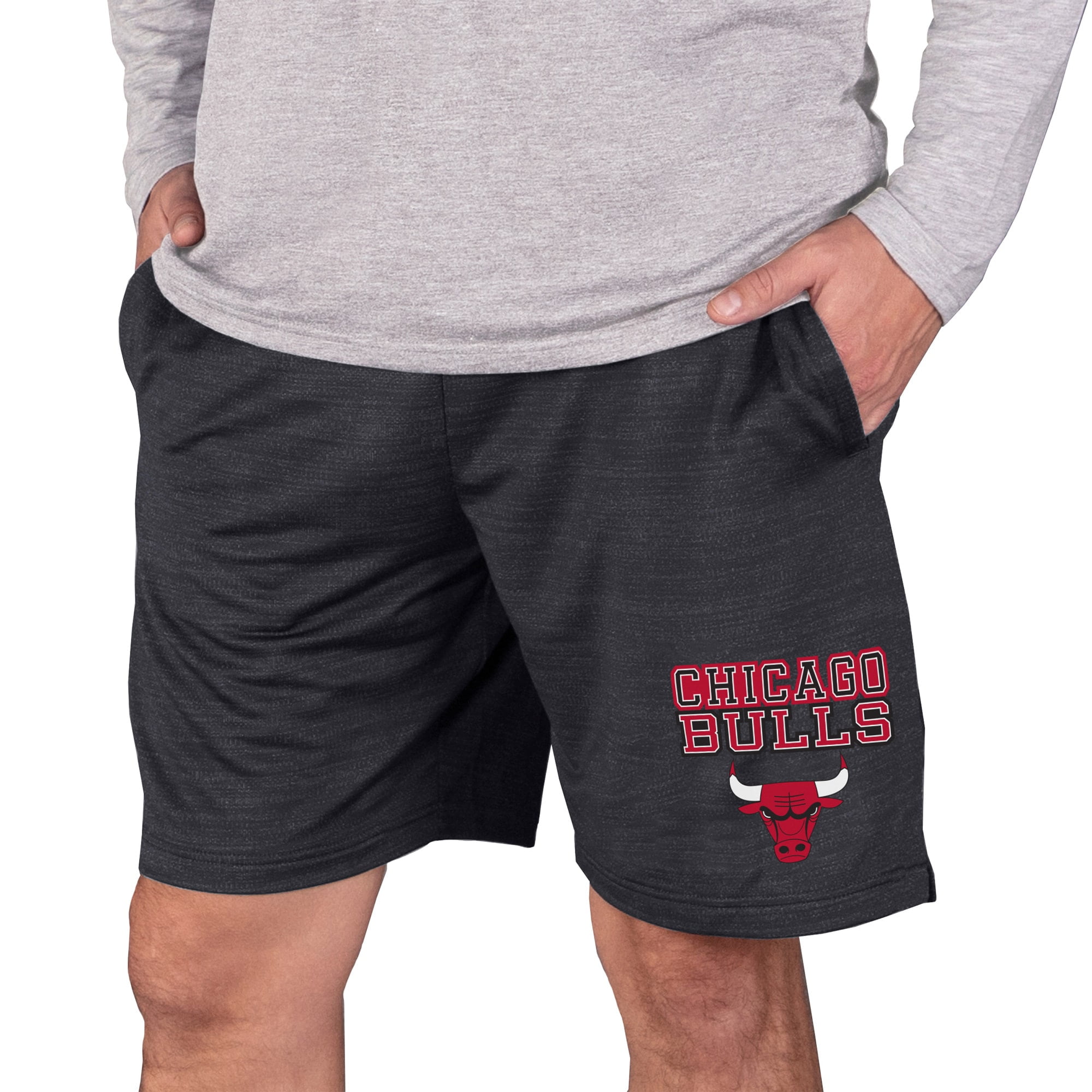 Men's Concepts Sport Charcoal Chicago Bulls Bullseye Knit Jam Shorts 