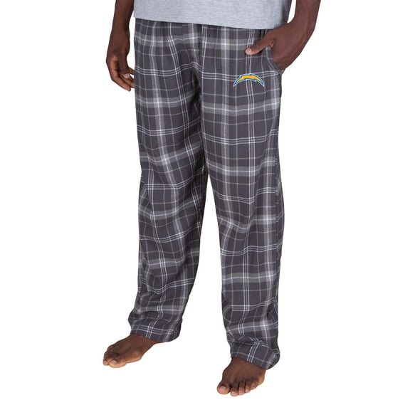 Men's-Concepts Sport Charcoal Los Angeles Chargers Ultimate Plaid Flannel Pants