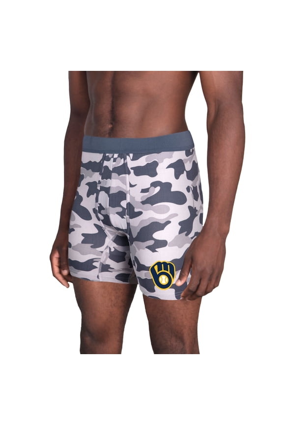 Men's Concepts Sport  Charcoal Milwaukee Brewers Invincible Knit Boxer Brief