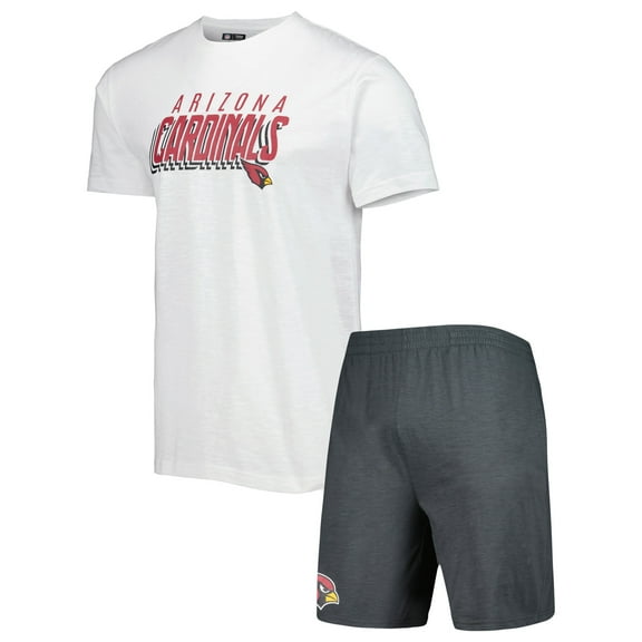 Men's Concepts Sport Charcoal/White Arizona Cardinals Downfield Top & Shorts Sleep Set