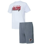 Men's Concepts Sport Charcoal/White Atlanta Falcons Downfield T-Shirt & Shorts Sleep Set
