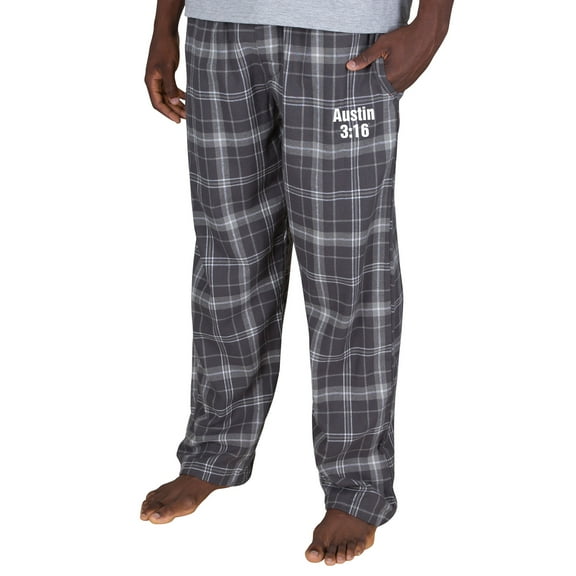Men's Concepts Sport Charcoal/White "Stone Cold" Steve Austin Ultimate Plaid Flannel Pants