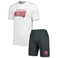 thumbnail image 1 of Men's Concepts Sport Charcoal/White Tampa Bay Buccaneers Downfield Top & Shorts Sleep Set, 1 of 5
