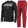 thumbnail image 1 of Men's Concepts Sport Crimson/Heathered Charcoal Alabama Crimson Tide Meter Long Sleeve Top & Pants Sleep Set, 1 of 5