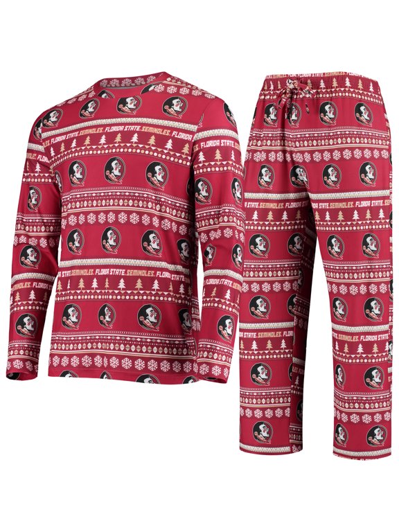 Men's Concepts Sport Garnet Florida State Seminoles Ugly Sweater Knit Long Sleeve Top and Pant Set
