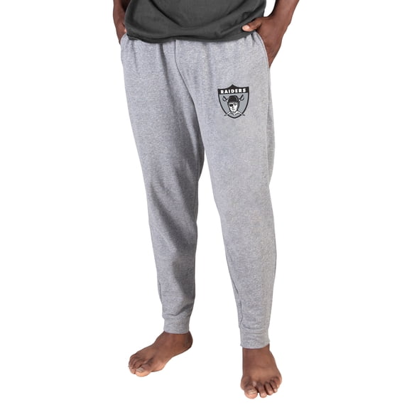 Men's Concepts Sport Gray Las Vegas Raiders Throwback Logo Mainstream Cuffed Terry Pants