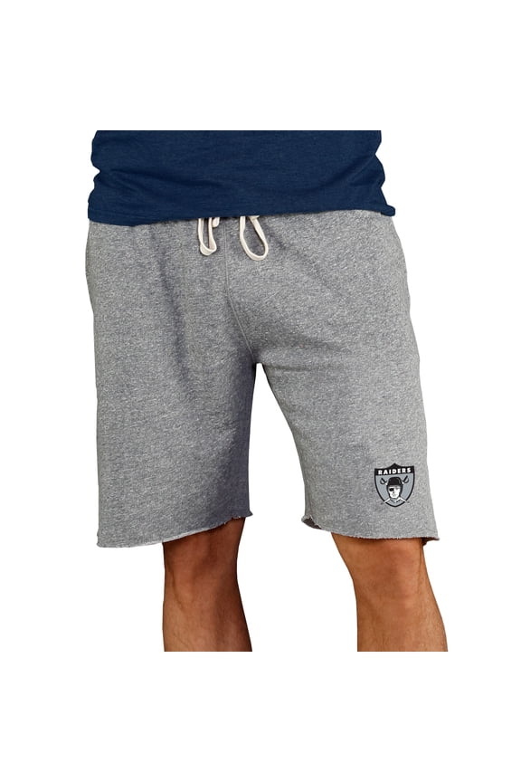 Men's Concepts Sport Gray Las Vegas Raiders Throwback Logo Mainstream Terry Shorts