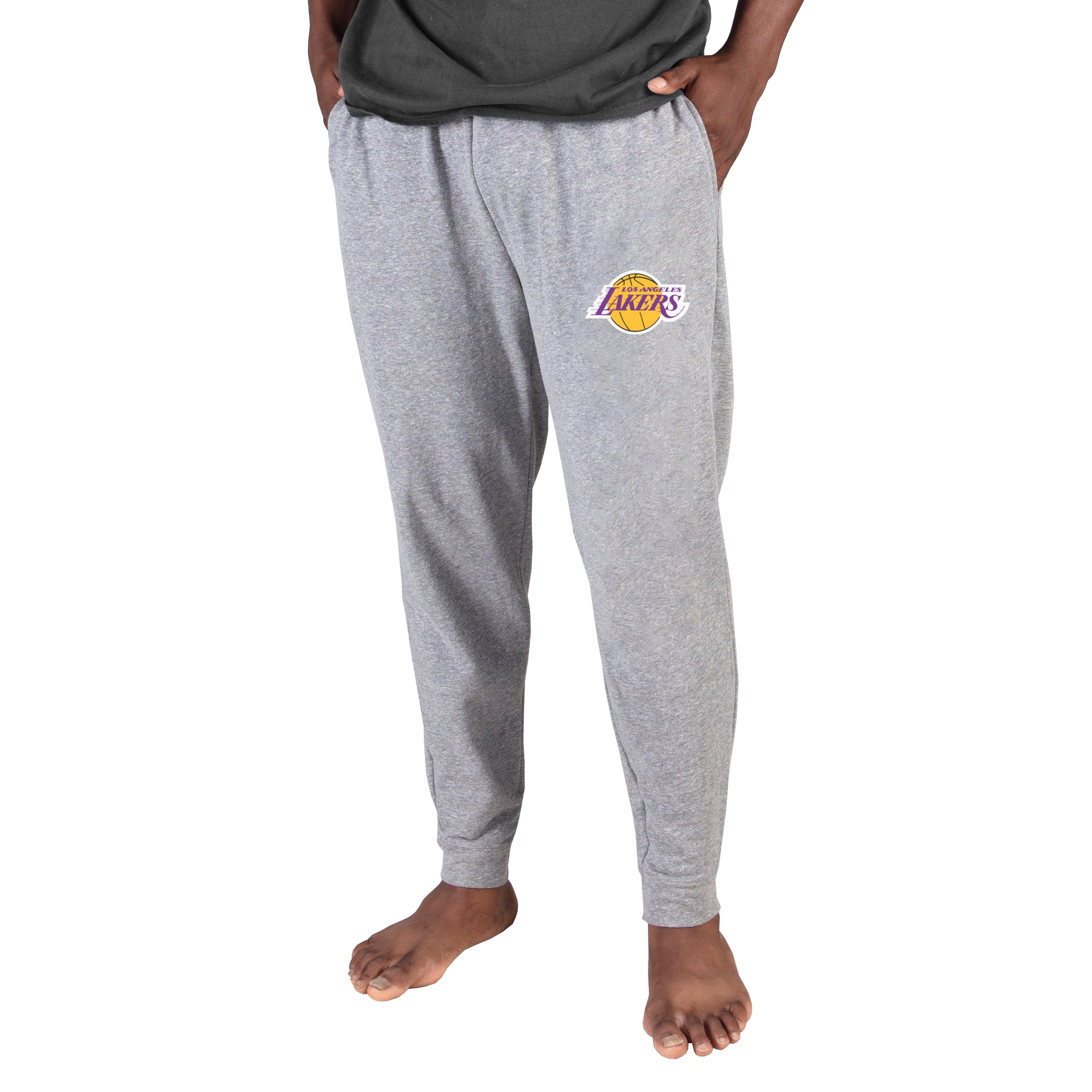 Men's Concepts Sport Gray Los Angeles Lakers Mainstream Cuffed Terry Pants - image 1 of 1
