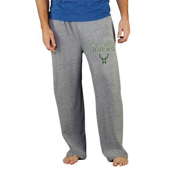 Men's Concepts Sport Gray Milwaukee Bucks Mainstream Tri-Blend Terry Pants