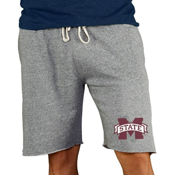 Men's Concepts Sport Gray Mississippi State Bulldogs Mainstream Terry Shorts