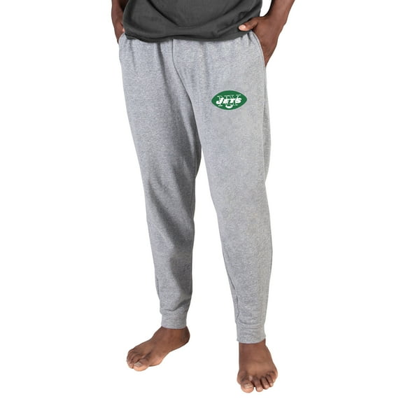Men's Concepts Sport Gray New York Jets Throwback Logo Mainstream Cuffed Terry Pants