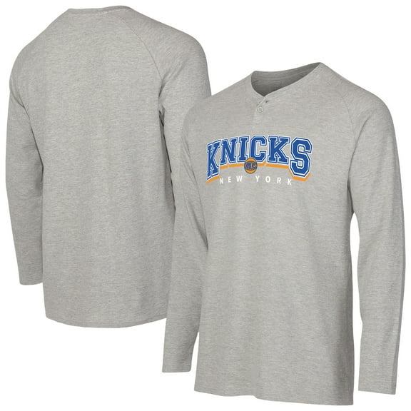 Men's Concepts Sport Gray New York Knicks Hawthorn Thermal Knit Long Sleeve Henley T-Shirt