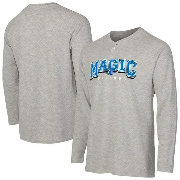 Men's Concepts Sport  Gray Orlando Magic Hawthorn Thermal Knit Long Sleeve Henley T-Shirt