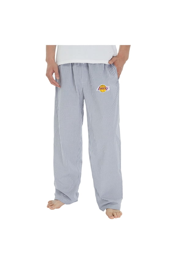 Men's Concepts Sport Gray/White Los Angeles Lakers Tradition Woven Pants