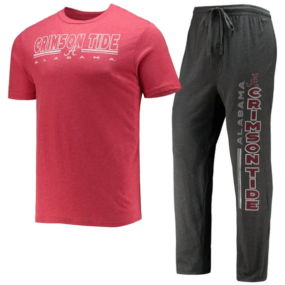 Men's Concepts Sport Heathered Charcoal/Crimson Alabama Crimson Tide Meter Top & Pants Sleep Set