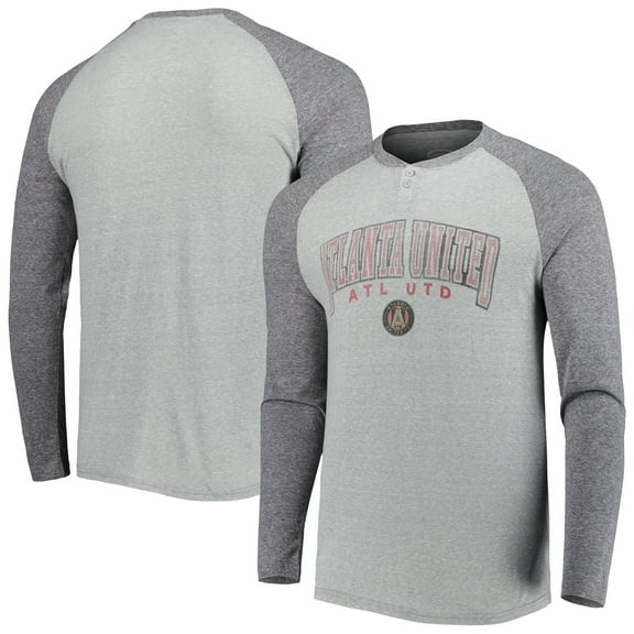 Men's Concepts Sport Heathered Gray/Heathered Charcoal Atlanta United FC Ledger Raglan Long Sleeve Top