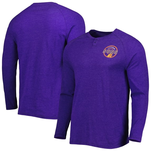 Men's Concepts Sport Heathered Purple Phoenix Suns Left Chest Henley Raglan Long Sleeve Top
