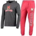thumbnail image 1 of Men's Concepts Sport Red/Heather Charcoal Maryland Terrapins Meter Long Sleeve Hoodie T-Shirt & Jogger Pajama Set, 1 of 5
