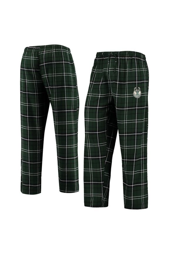 Men's Concepts Sport Hunter Green/Black Milwaukee Bucks Ultimate Plaid Flannel Pants