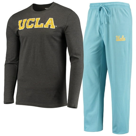 Men's Concepts Sport Light Blue/Heathered Charcoal UCLA Bruins Meter Long Sleeve Top & Pants Sleep Set