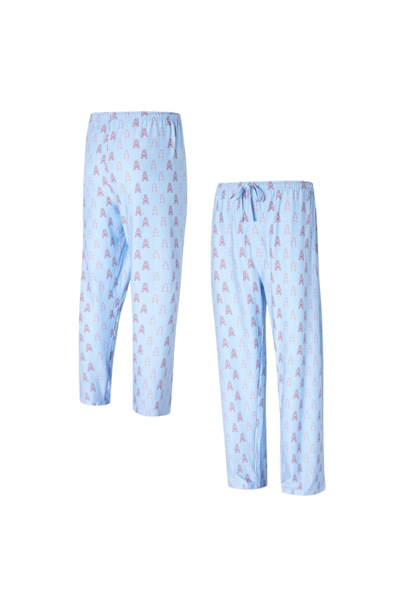Men's Concepts Sport Light Blue Houston Oilers Gridiron Classics Record All Over Knit Pants