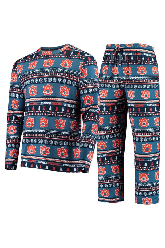 Men's Concepts Sport Navy Auburn Tigers Ugly Sweater Knit Long Sleeve Top and Pant Set