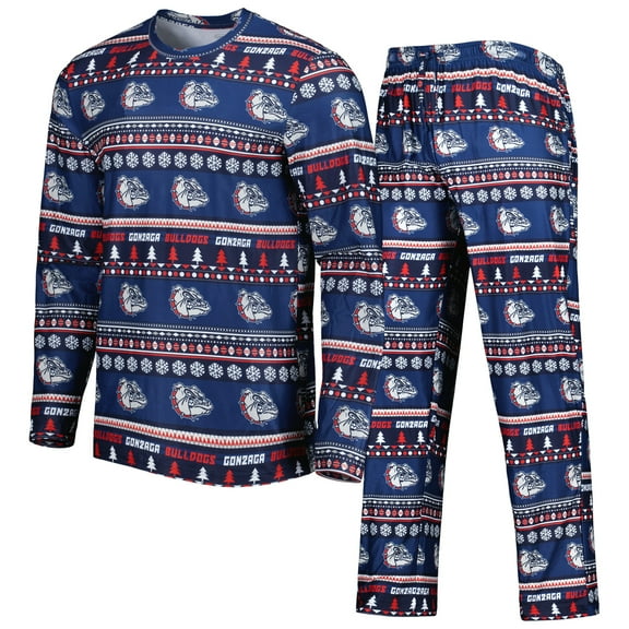 Men's Concepts Sport Navy Gonzaga Bulldogs Swivel Long Sleeve Top & Pants Sleep Set