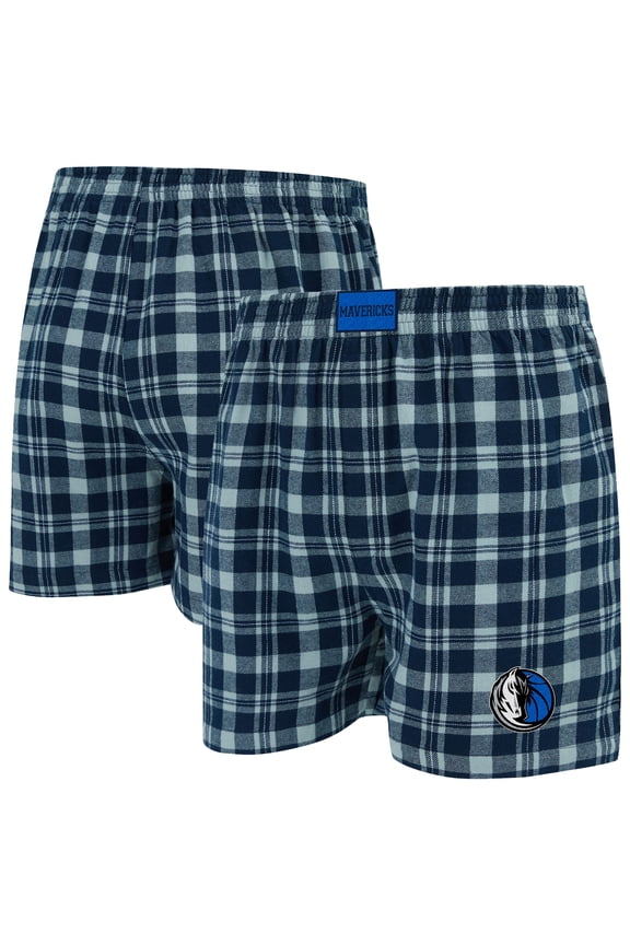 Men's Concepts Sport Navy/Gray Dallas Mavericks Hawthorn Flannel Boxer