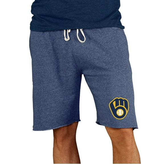 Men's Concepts Sport Navy Milwaukee Brewers Mainstream Terry Shorts