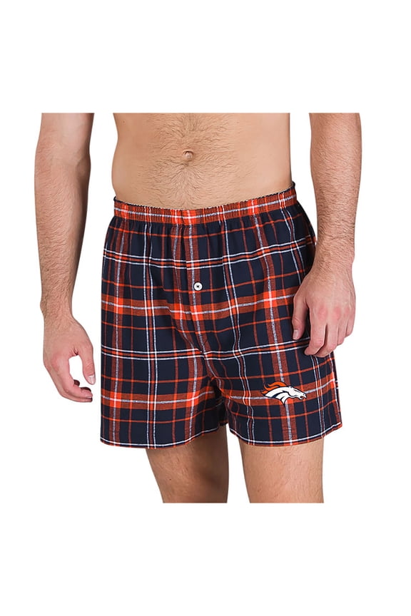 Men's Concepts Sport Navy/Orange Denver Broncos Ultimate Flannel Boxers