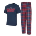 thumbnail image 1 of Men's Concepts Sport  Navy/Red New England Patriots Vector T-Shirt & Flannel Pants Sleep Set, 1 of 3