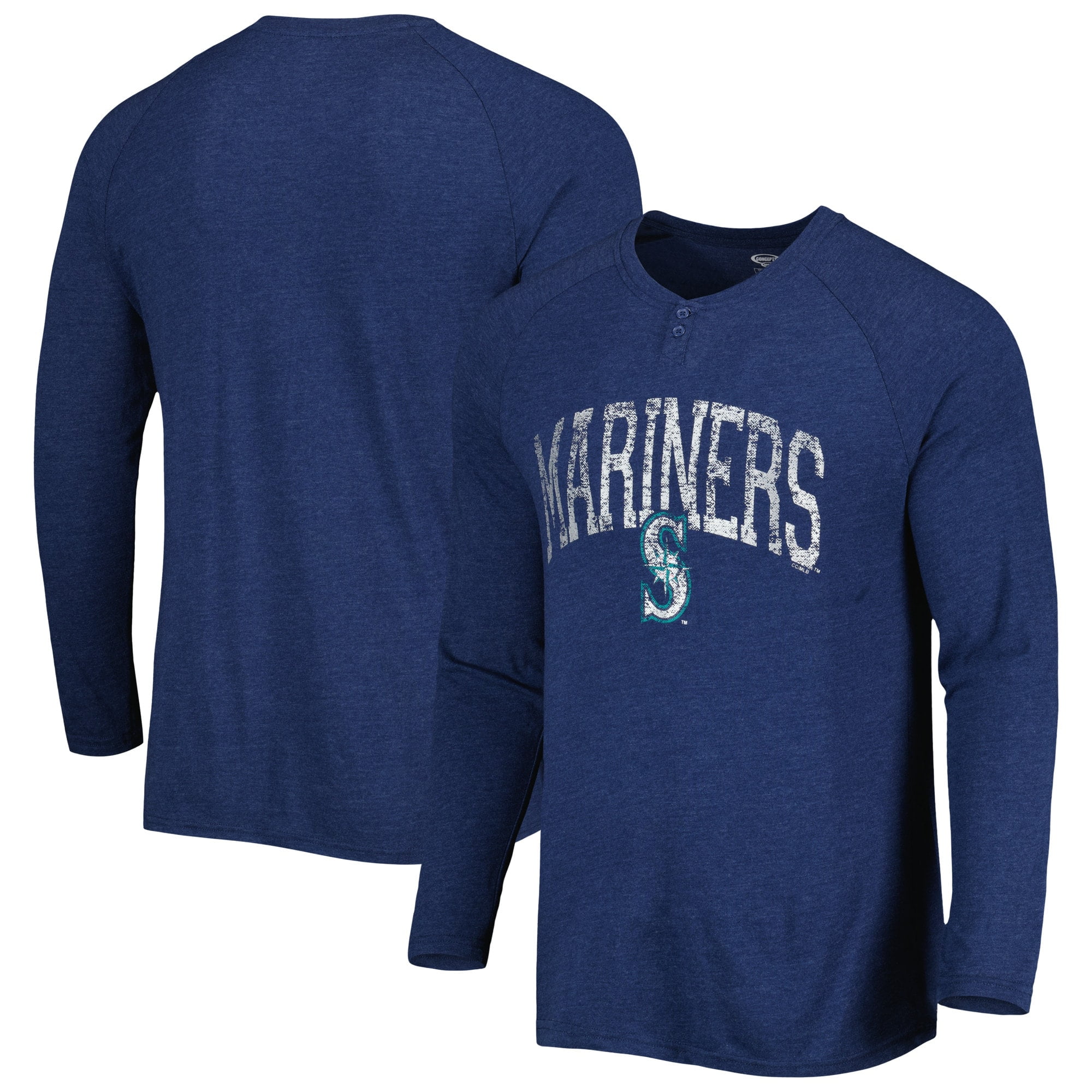 Men's Concepts Sport Navy Seattle Mariners Inertia Raglan Long Sleeve