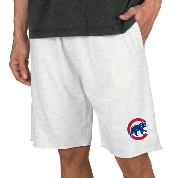 Men's Concepts Sport Oatmeal Chicago Cubs Mainstream Terry Tri-Blend Shorts