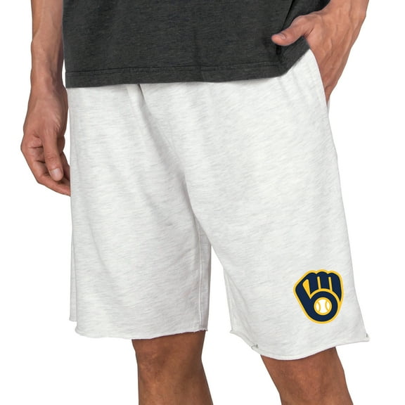 Men's Concepts Sport Oatmeal Milwaukee Brewers Mainstream Terry Tri-Blend Shorts