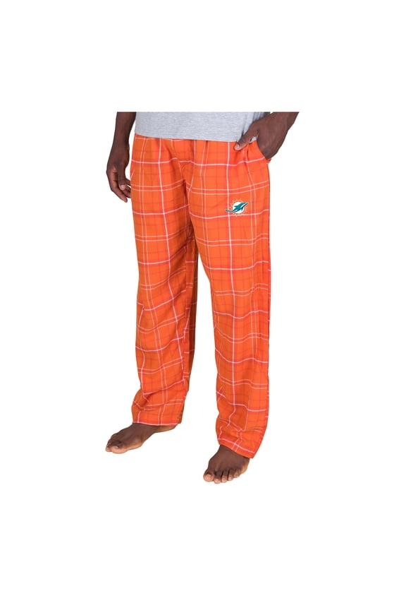 Men's-Concepts Sport  Orange Miami Dolphins Ultimate Plaid Flannel Pants