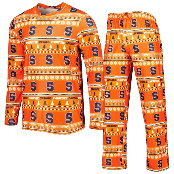 Men's Concepts Sport Orange Syracuse Orange Swivel Long Sleeve Top & Pants Sleep Set