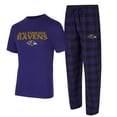 thumbnail image 1 of Men's Concepts Sport Purple/Black Baltimore Ravens Big & Tall Avondale T-Shirt & Flannel Pants Sleep Set, 1 of 1