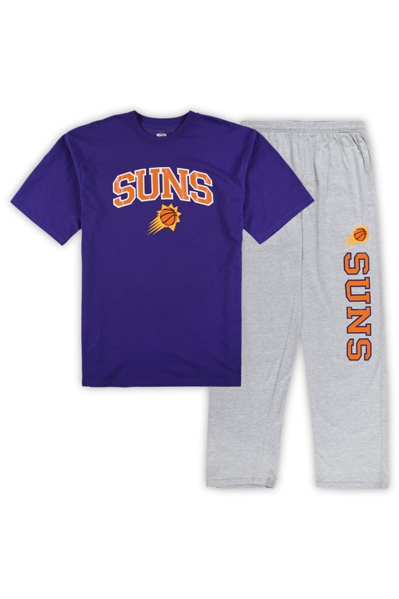 Men's Concepts Sport Purple/Heather Gray Phoenix Suns Big & Tall Top and Pajama Pants Sleep Set