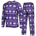 thumbnail image 1 of Men's Concepts Sport Purple Kansas State Wildcats Swivel Long Sleeve Top & Pants Sleep Set, 1 of 5