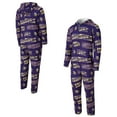 thumbnail image 1 of Men's Concepts Sport Purple Minnesota Vikings Shuffle All-Over-Print Microfleece Full-Zip Union Suit, 1 of 3