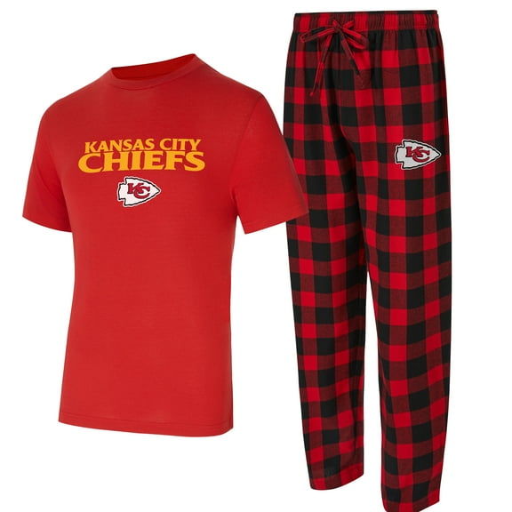 Men's Concepts Sport Red/Black Kansas City Chiefs Avondale T-Shirt & Flannel Pants Set