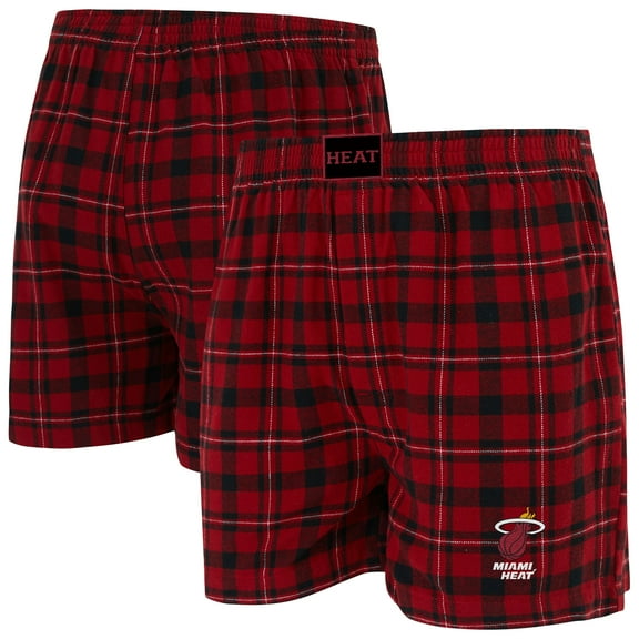 Men's Concepts Sport Red/Black Miami Heat Hawthorn Flannel Boxer