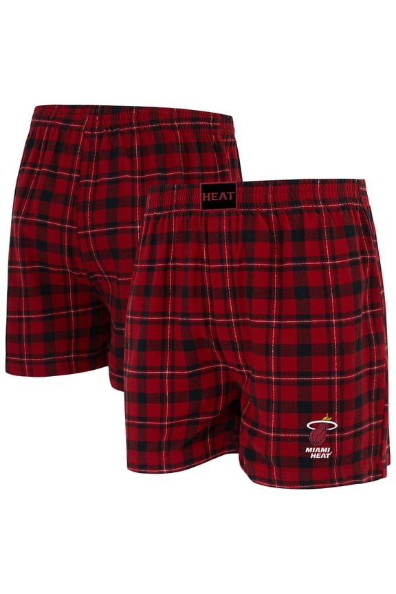 Men's Concepts Sport Red/Black Miami Heat Hawthorn Flannel Boxer