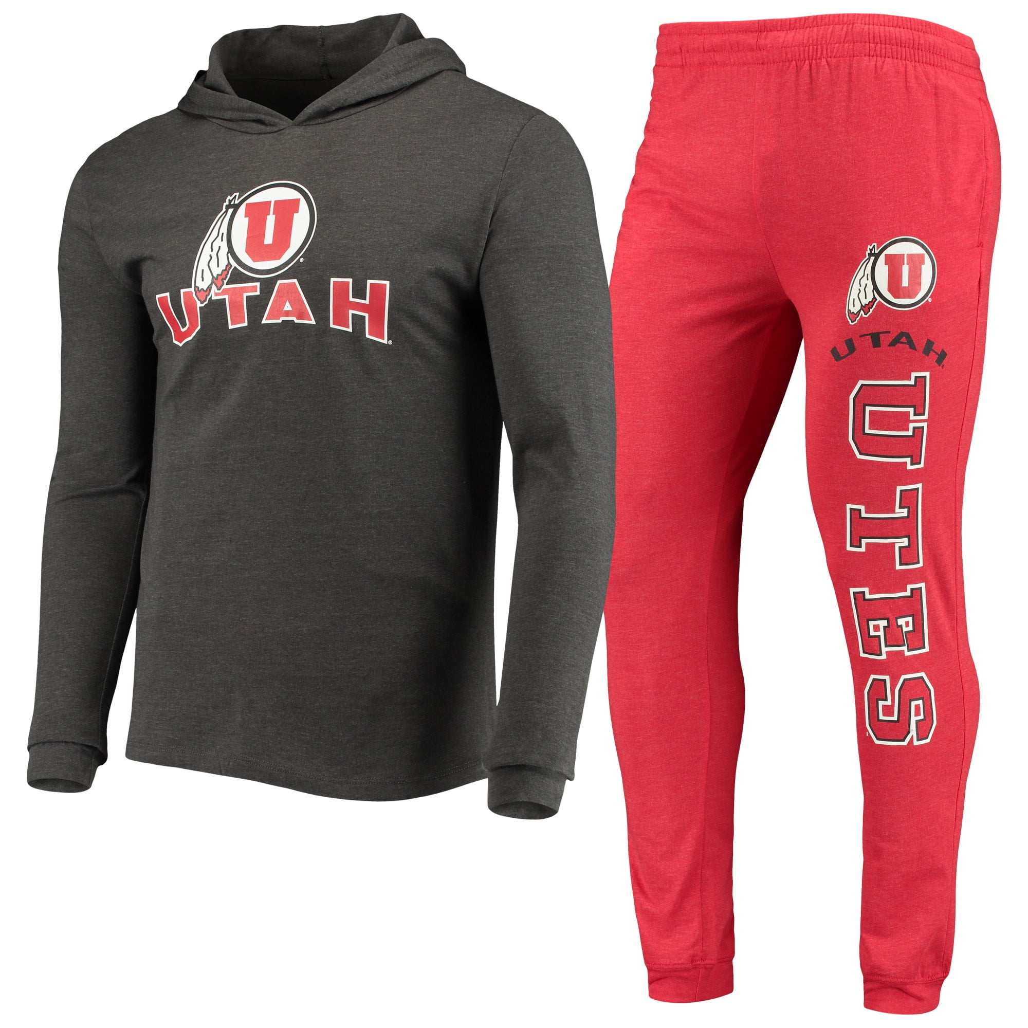 Men's Concepts Sport Red/Heather Charcoal Utah Utes Meter Long Sleeve